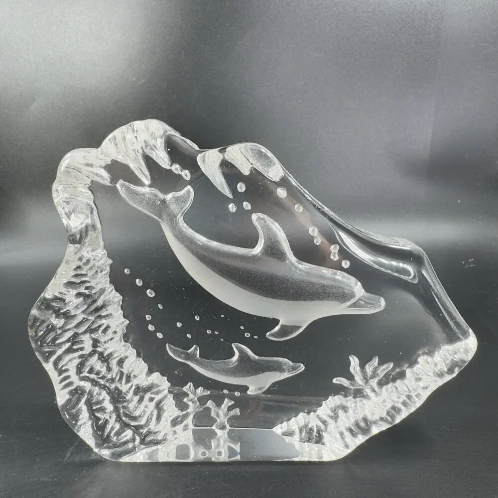 Glass Paperweight vintage clear