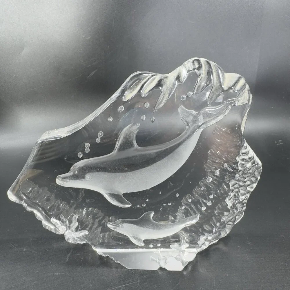 Glass Paperweight vintage clear
