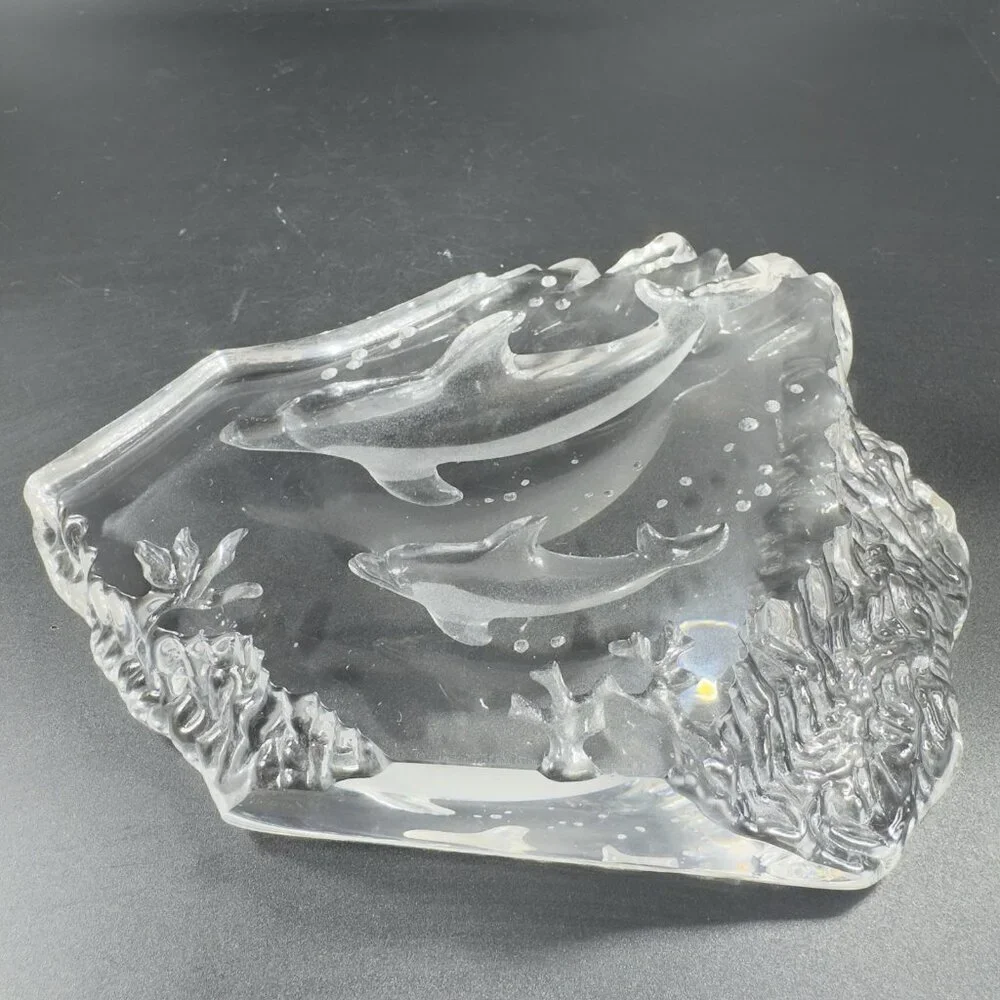 Glass Paperweight vintage clear