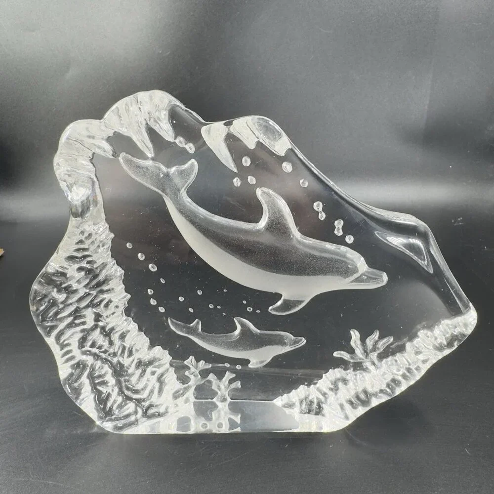 Glass Paperweight vintage clear