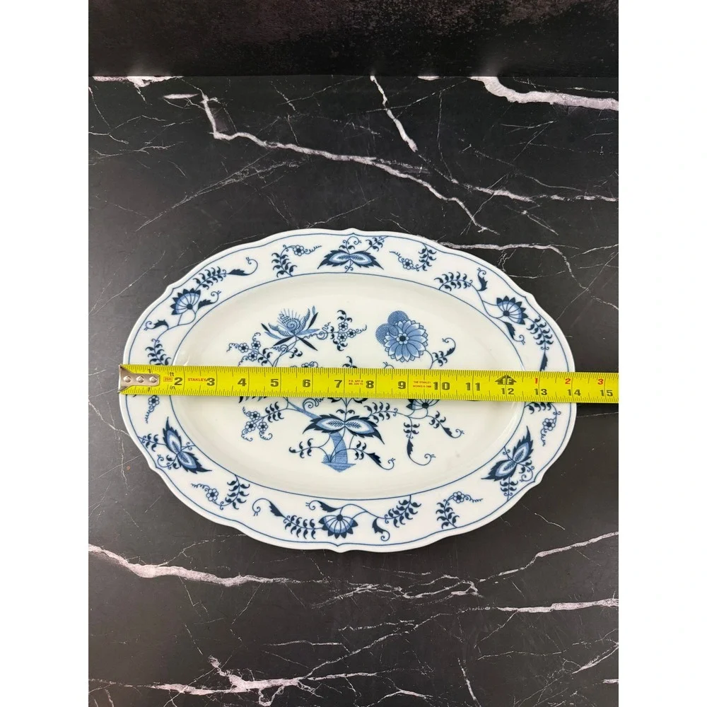 VTG Blue Danube Blue Onion 14in Serving Platter Banner Backstamp EUC!