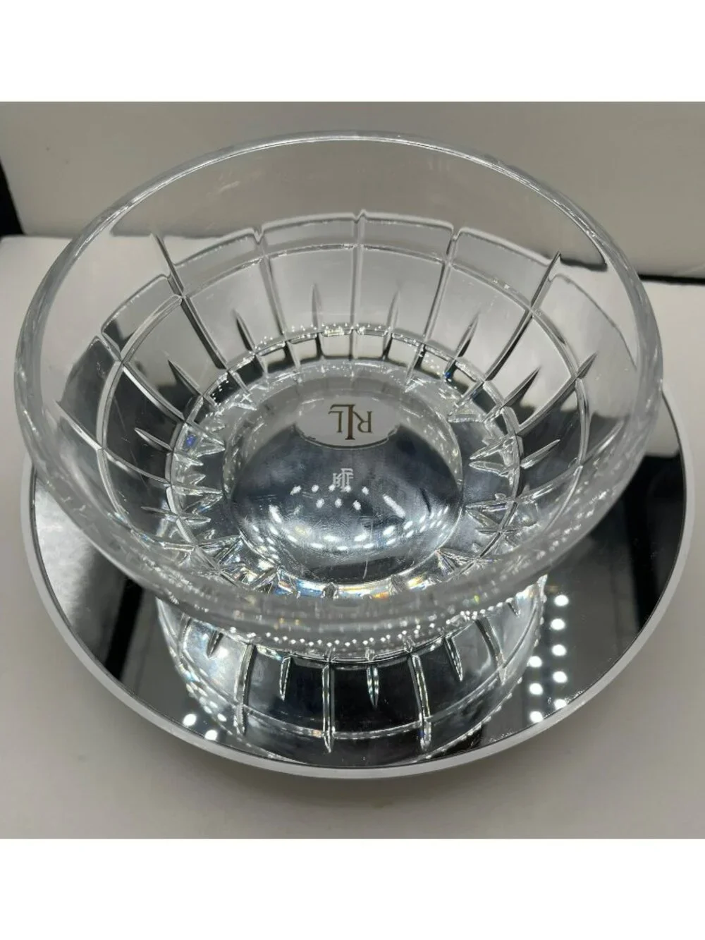 Ralph Lauren Lead Crystal Cocktail Nut Bowl Candy Dish 5.5 x 2.5 in. 1.5 lbs