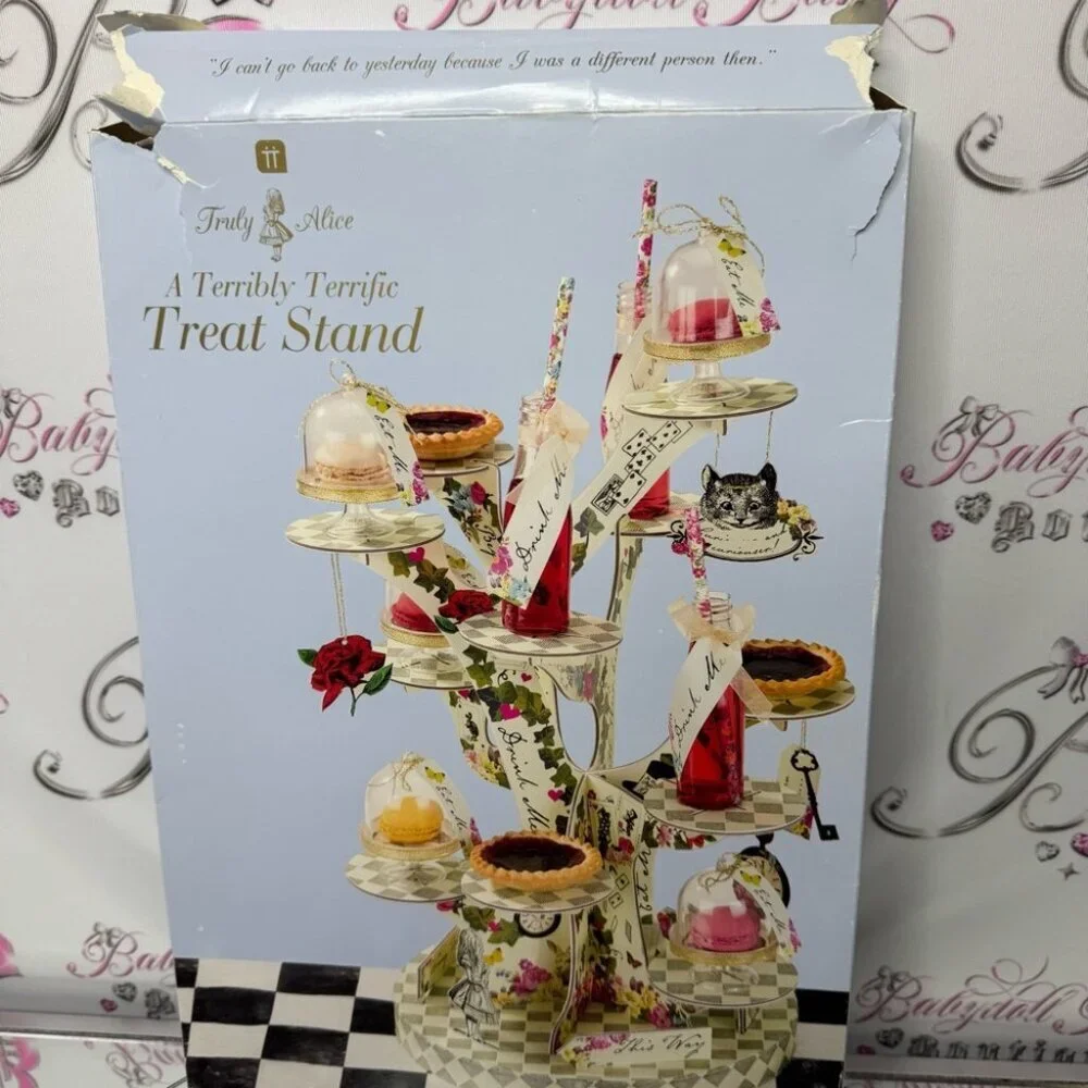 Alice treat stand Alice in wonderland terribly terrific treat stand Cheshire Cat