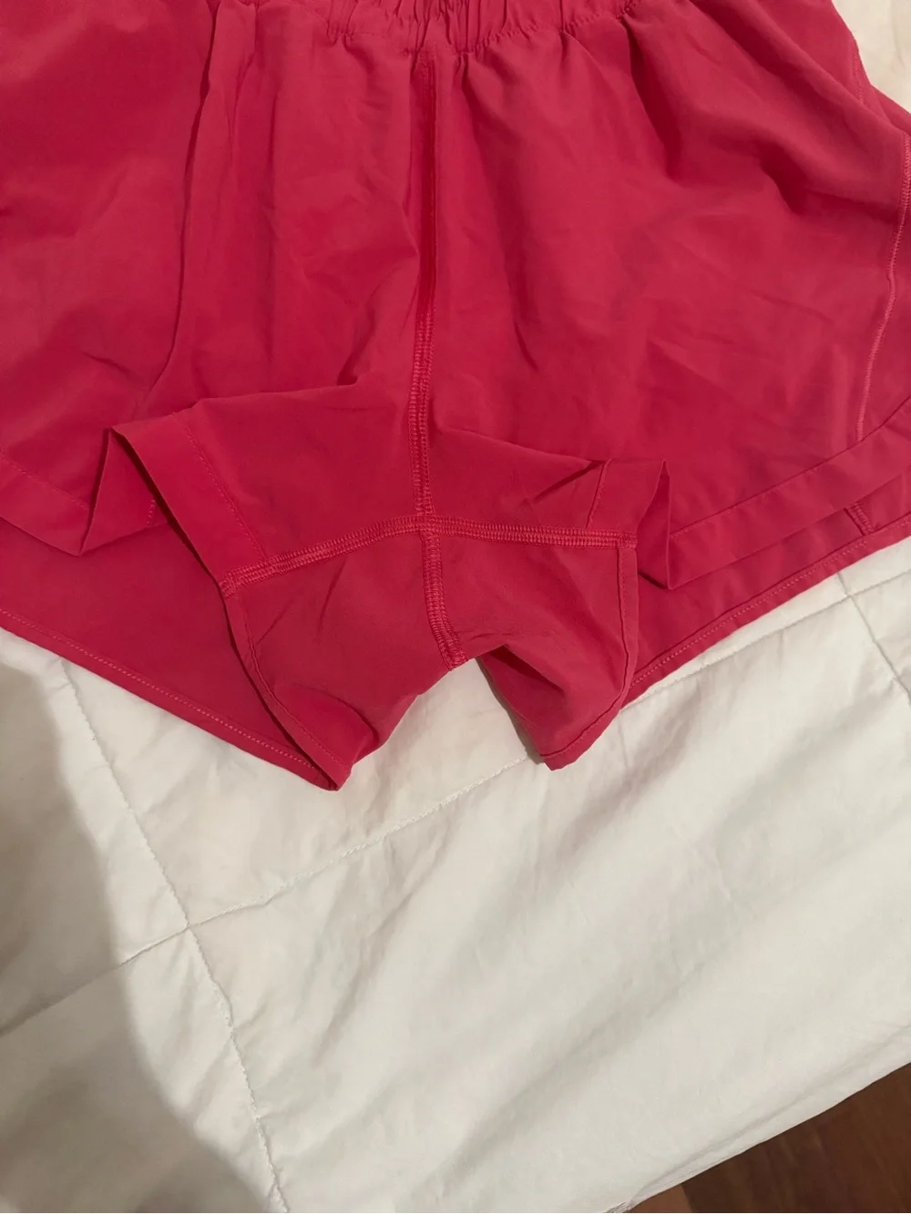 lululemon athletica Women's Bright Pink Smocked Waist Running Shorts
