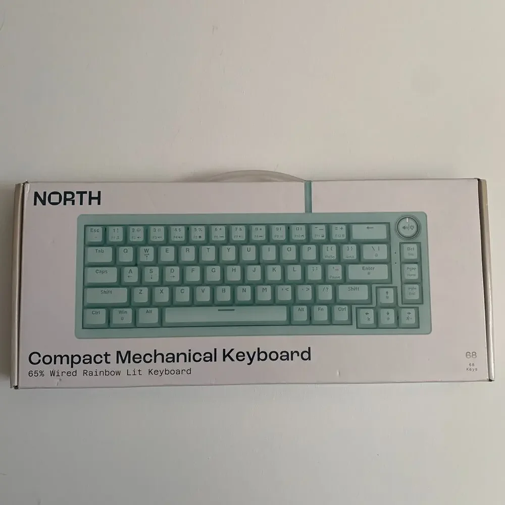 NORTH Compact Mechanical Keyboard 65% Wired Rainbow Lit Keyboard NEW