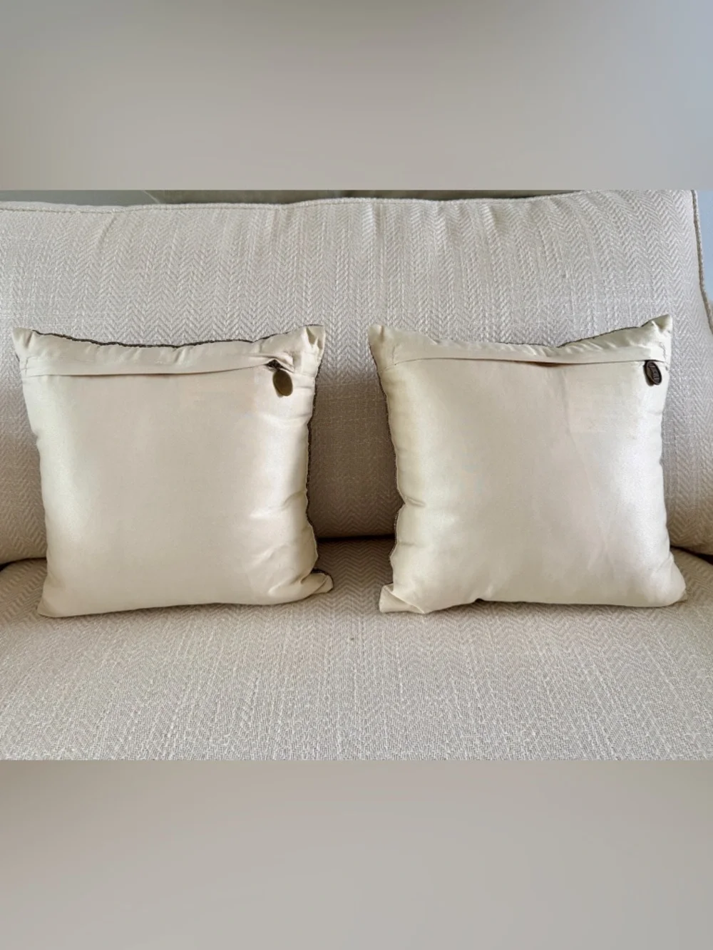 Pier 1 Gold and Brown Beaded Accent Pillows - Pair