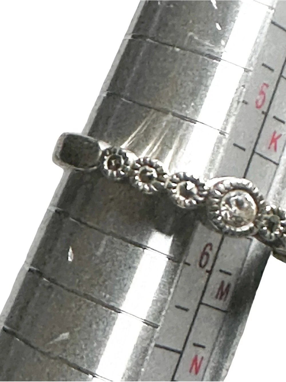 Sterling Silver Marcasite Style Rhinestone Band Ring Size 5.5