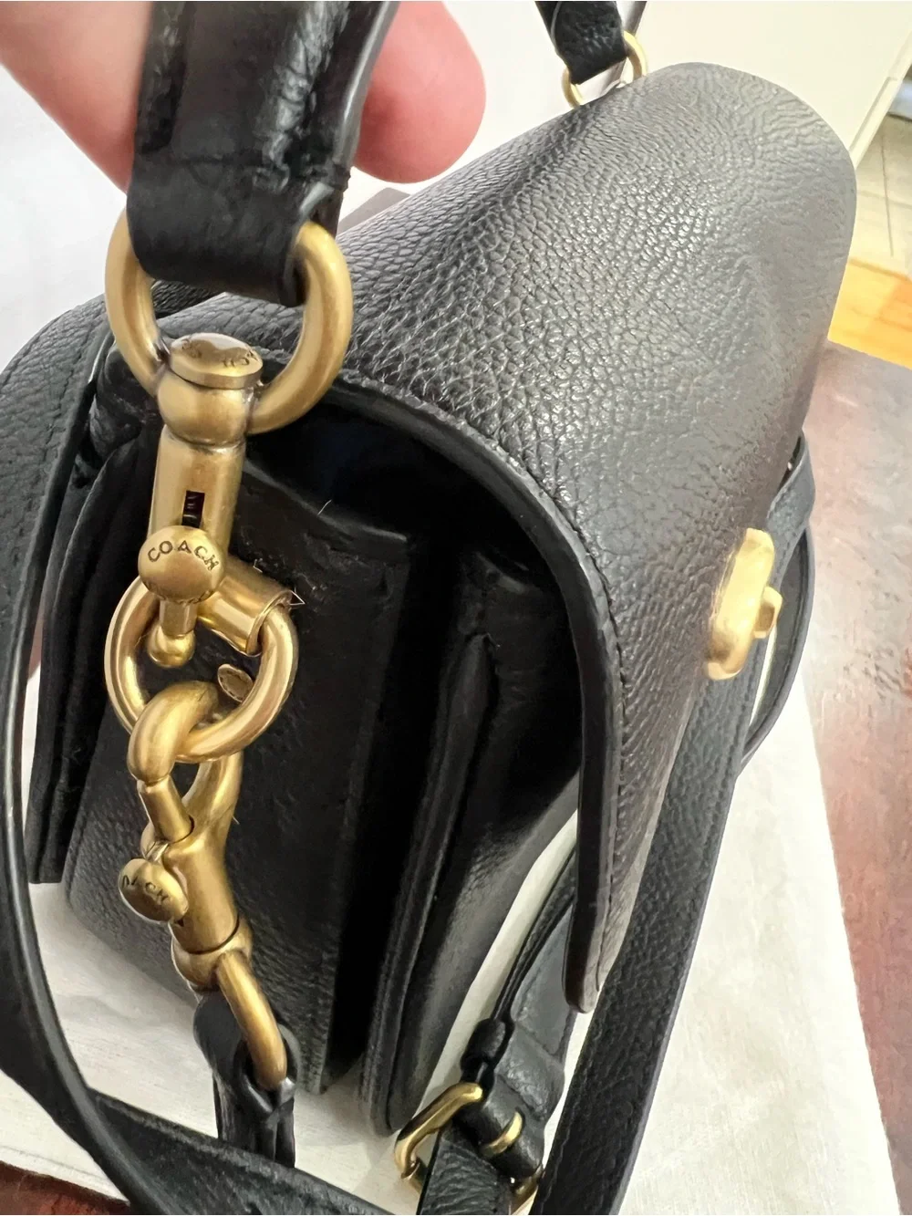 Coach structured pebbled