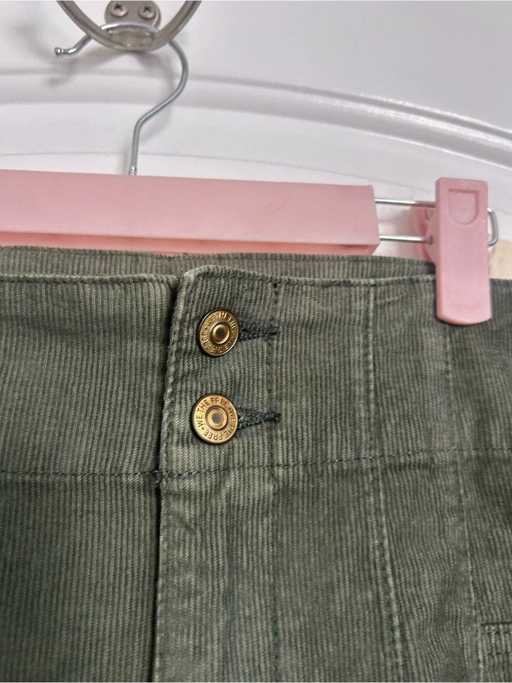 Free People Corduroy Jayde Flare Leg Pants Size 32 NWT Green Chic Retro 70s boho