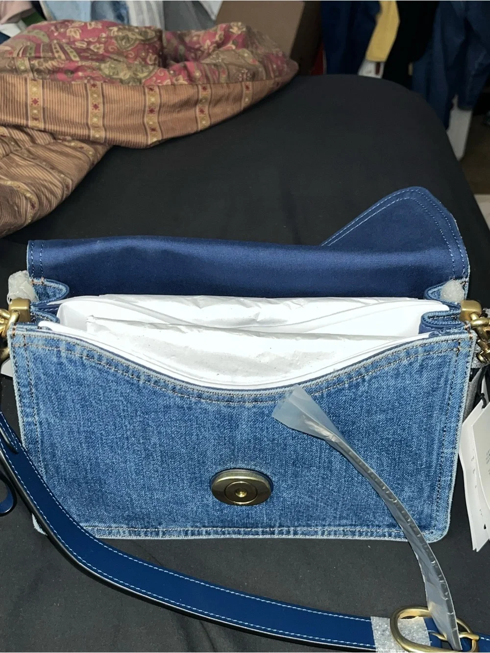 Coach Tabby 26 Denim Crossbody Shoulder Bag in Blue