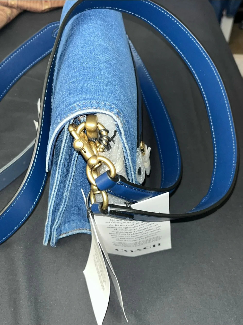 Coach Tabby 26 Denim Crossbody Shoulder Bag in Blue