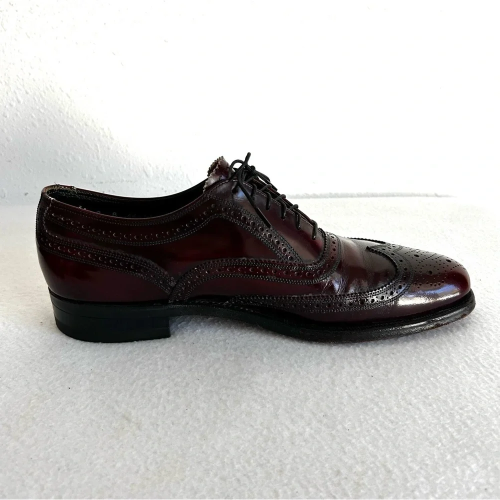 Vintage Florsheim Imperial Brown Wingtip Shoes Men's Size US 9B