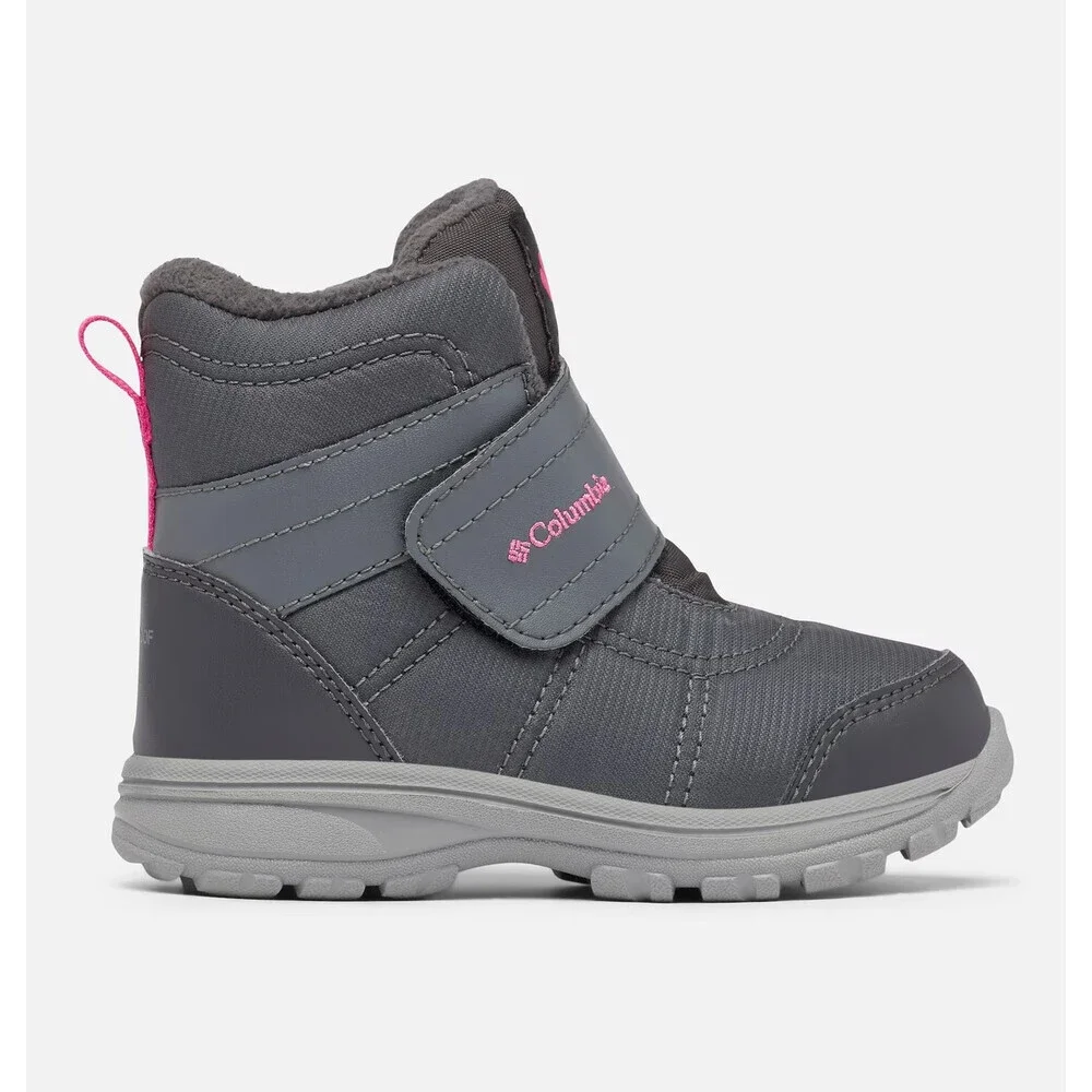 Columbia Fairbanks 2044191-053 Kids US 9 Gray Waterproof Ankle Snow Boot RHS6317