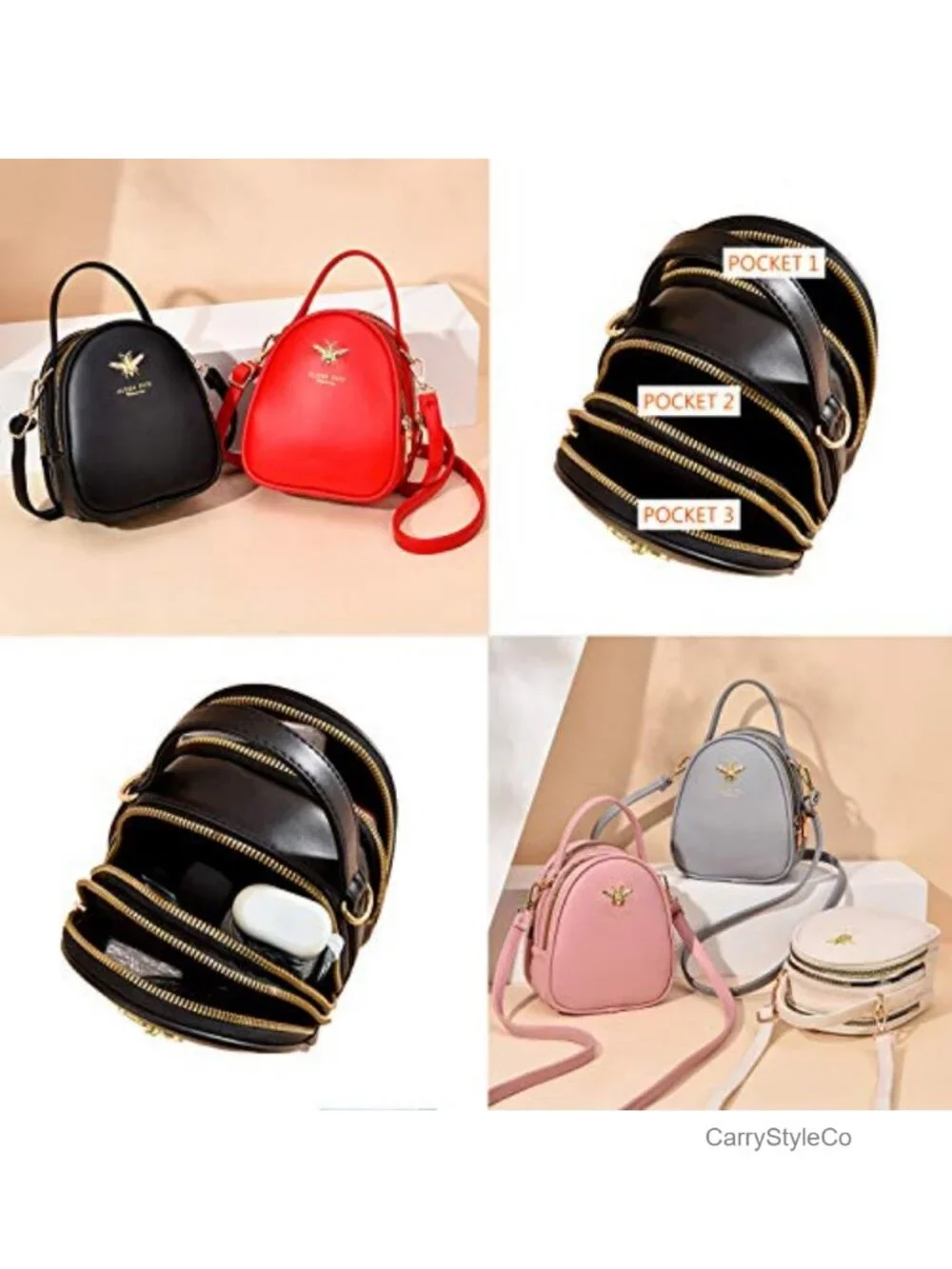 Faux Leather Crossbody Bag Shoulder Purse Cell Phone Wallet