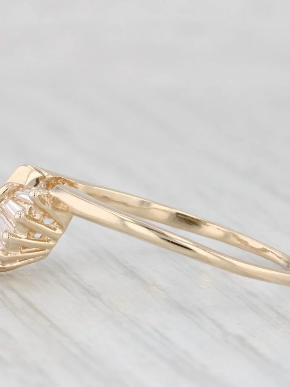 0.43ctw Diamond Baguette Ring Guard Enhancer 14k Yellow Gold Sz 10.25 Wedding