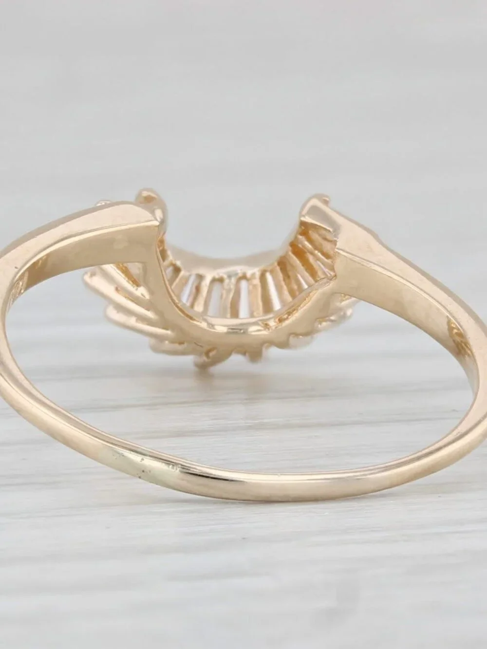0.43ctw Diamond Baguette Ring Guard Enhancer 14k Yellow Gold Sz 10.25 Wedding