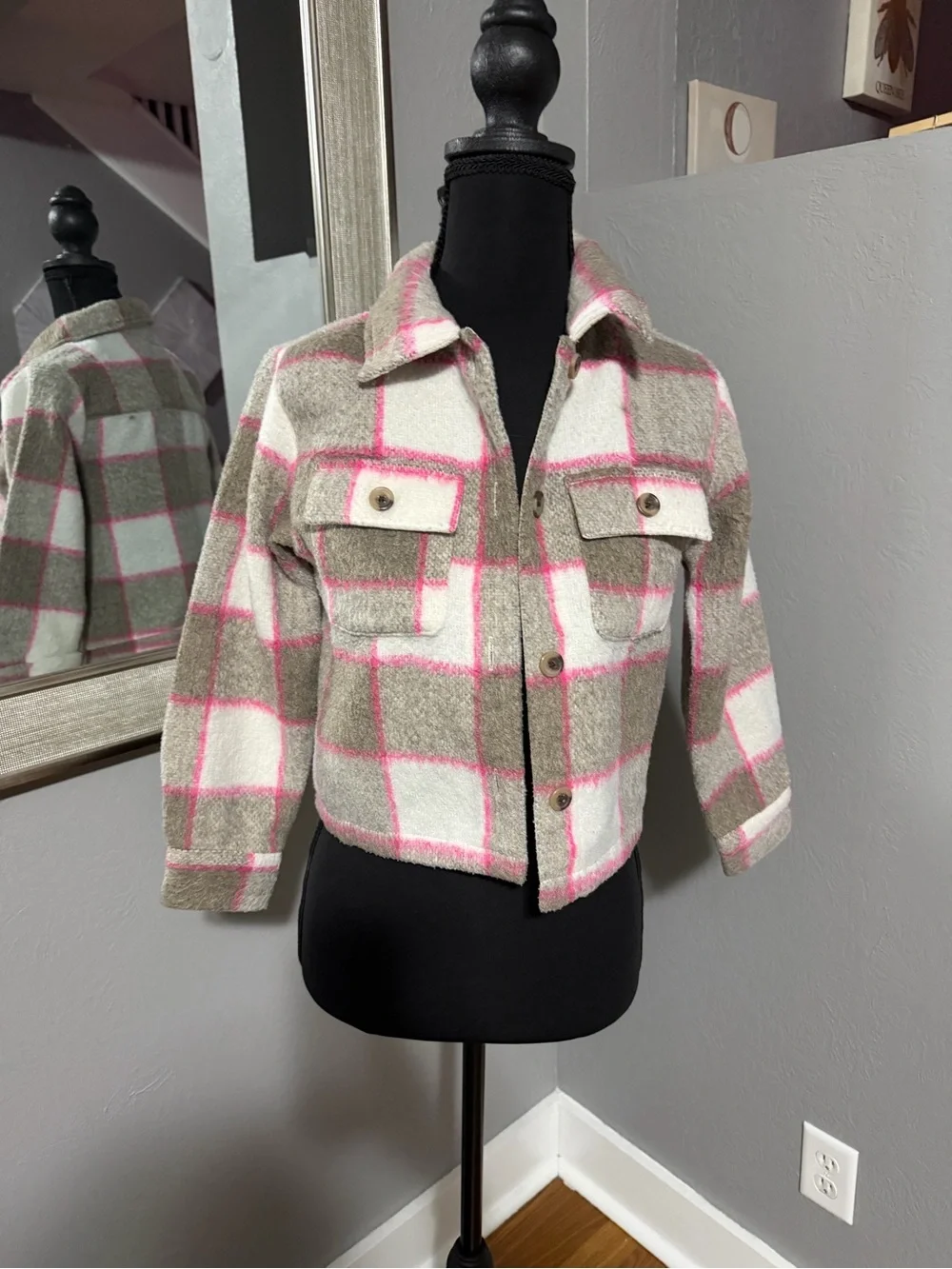 Cat & Jack plaid cropped shacket