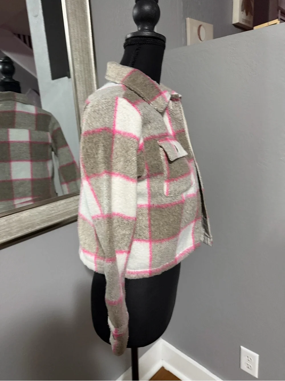 Cat & Jack shacket girls cropped