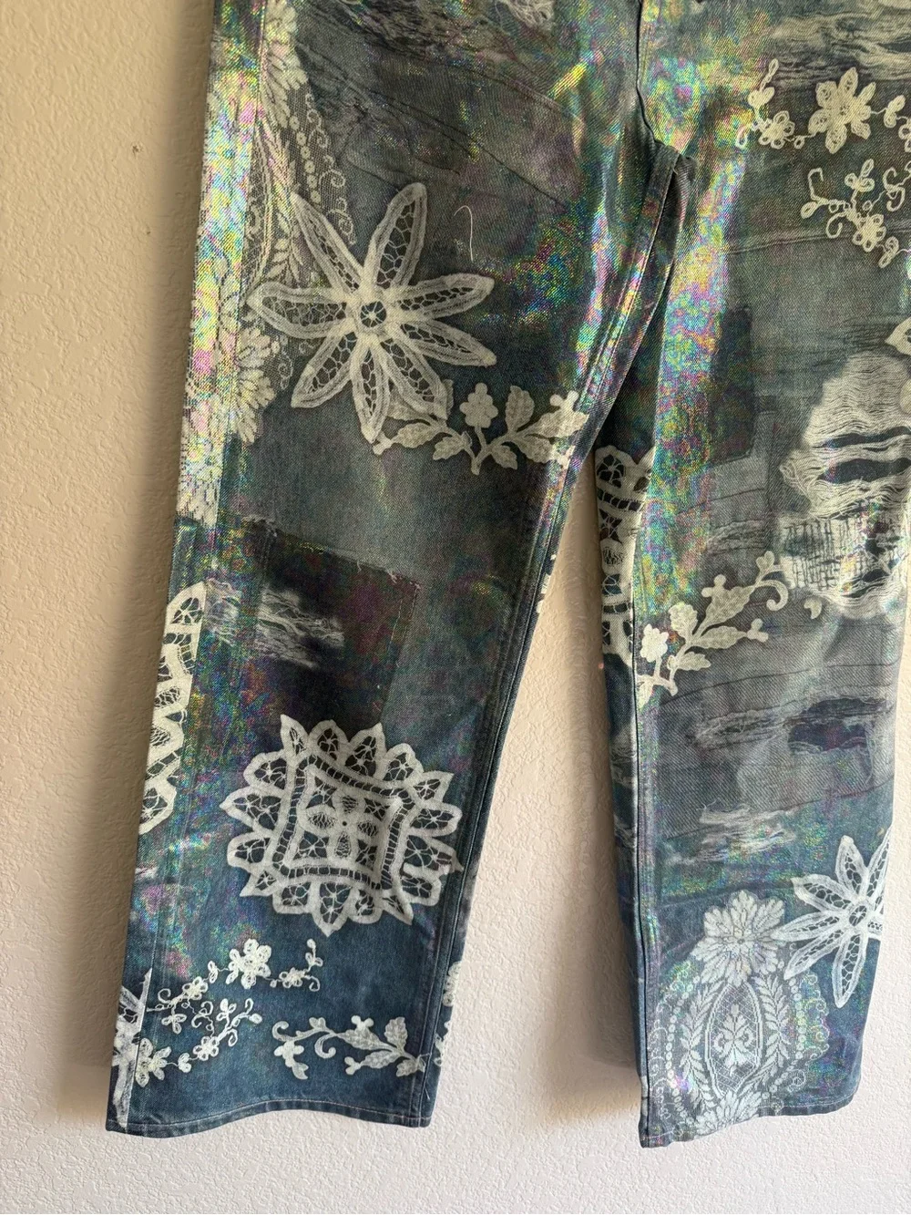 Free People We The Free Tinsley Printed High-Rise Illusions Jeans