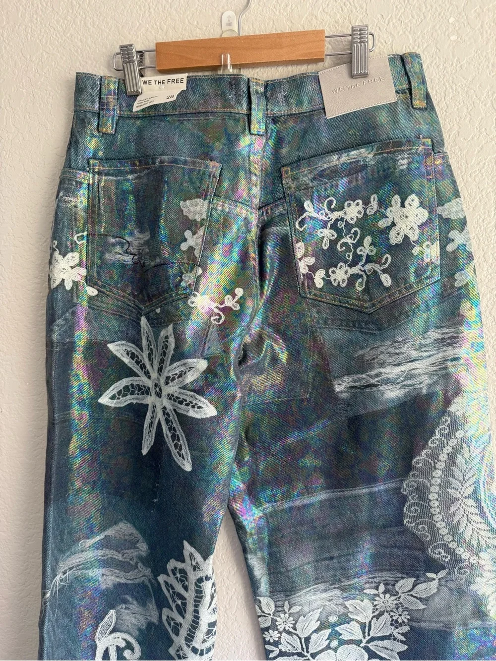 Free People We The Free Tinsley Printed High-Rise Illusions Jeans