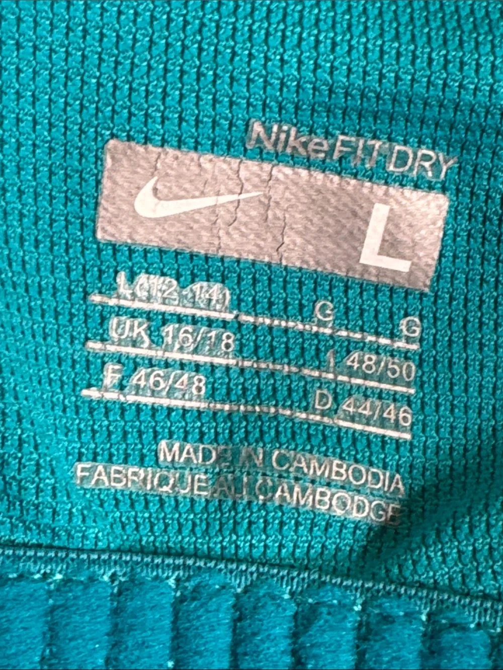 Nike Fit Dry Women’s Multicolored Blue Stripes Workout Gym Tank Top Shirt Sz: L