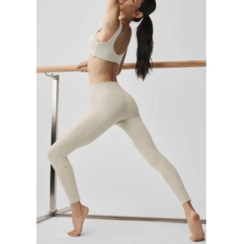 Alo Yoga Oatmeal Heather Alosoft Center Stage Bra Size XXS