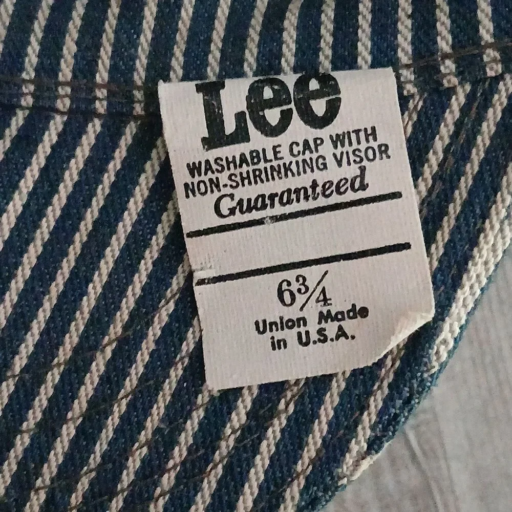 Lee vintage blue white stripe railroad engineer conductor hats Sz 6 3/4