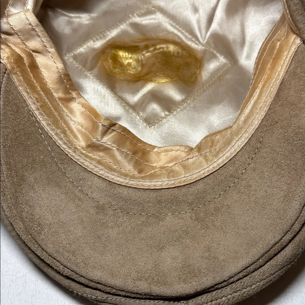 Dobbs Fifth Avenue Vintage Tan Leather Flat Cap Size 7-7 1/8