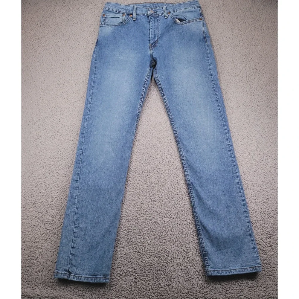 LEVIS 511 Jeans Mens Size 32x33 (Tag 34x34) Slim Leg Low Stretch Blue Wash Denim