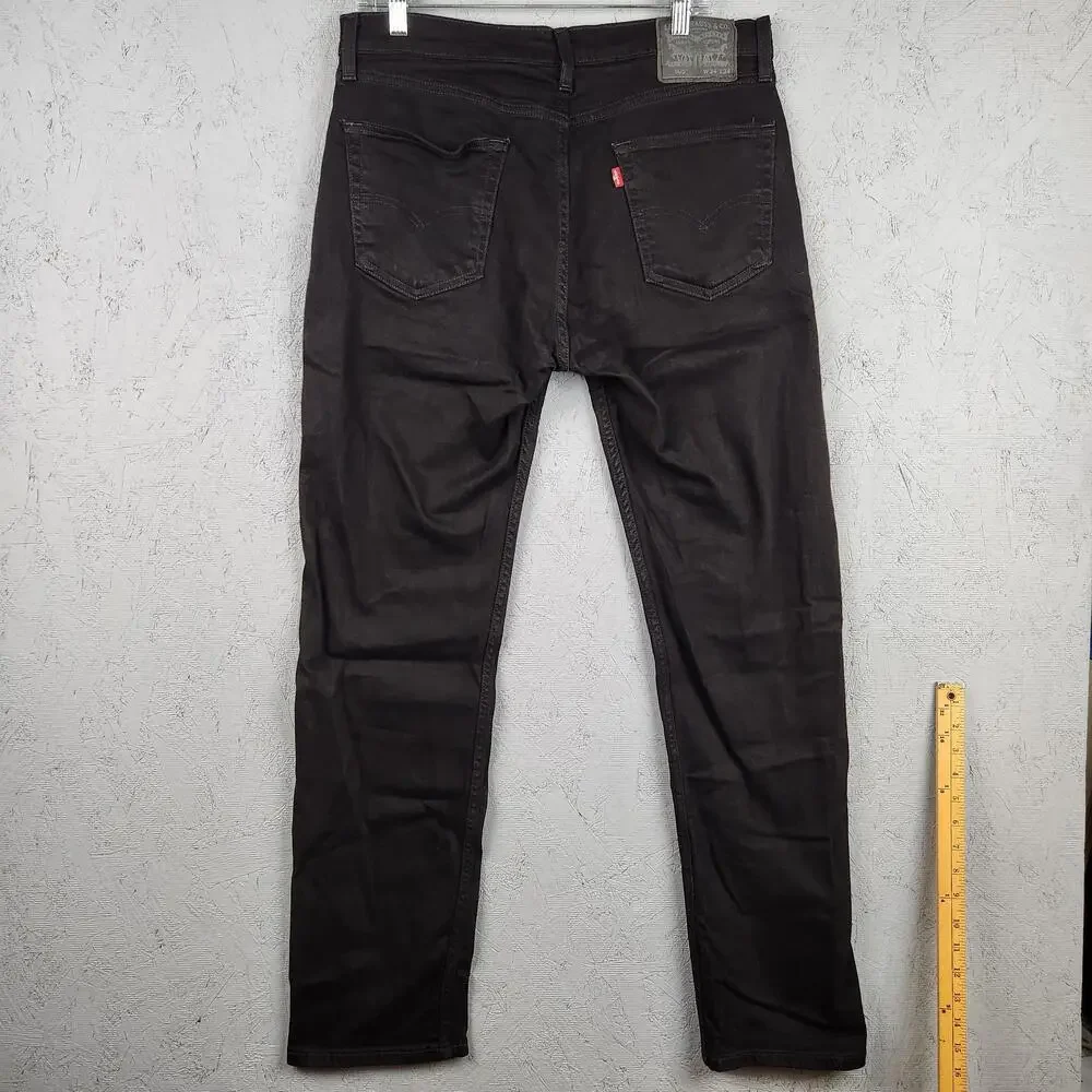 Levi's 505 Jeans Mens 34x34 Black Straight Leg Stretch Denim Western Cowboy