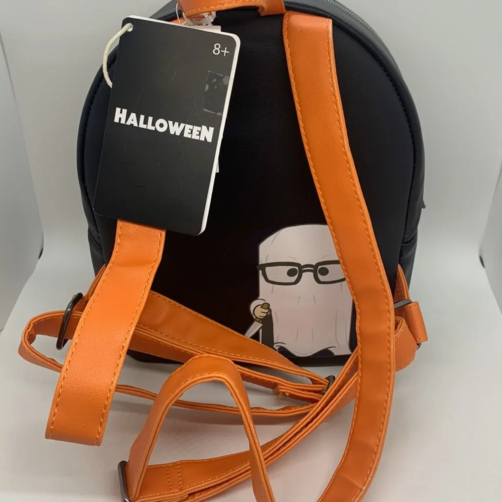 Loungefly NEW Halloween Michael Meyers Black Orange White Backpack Pumpkin