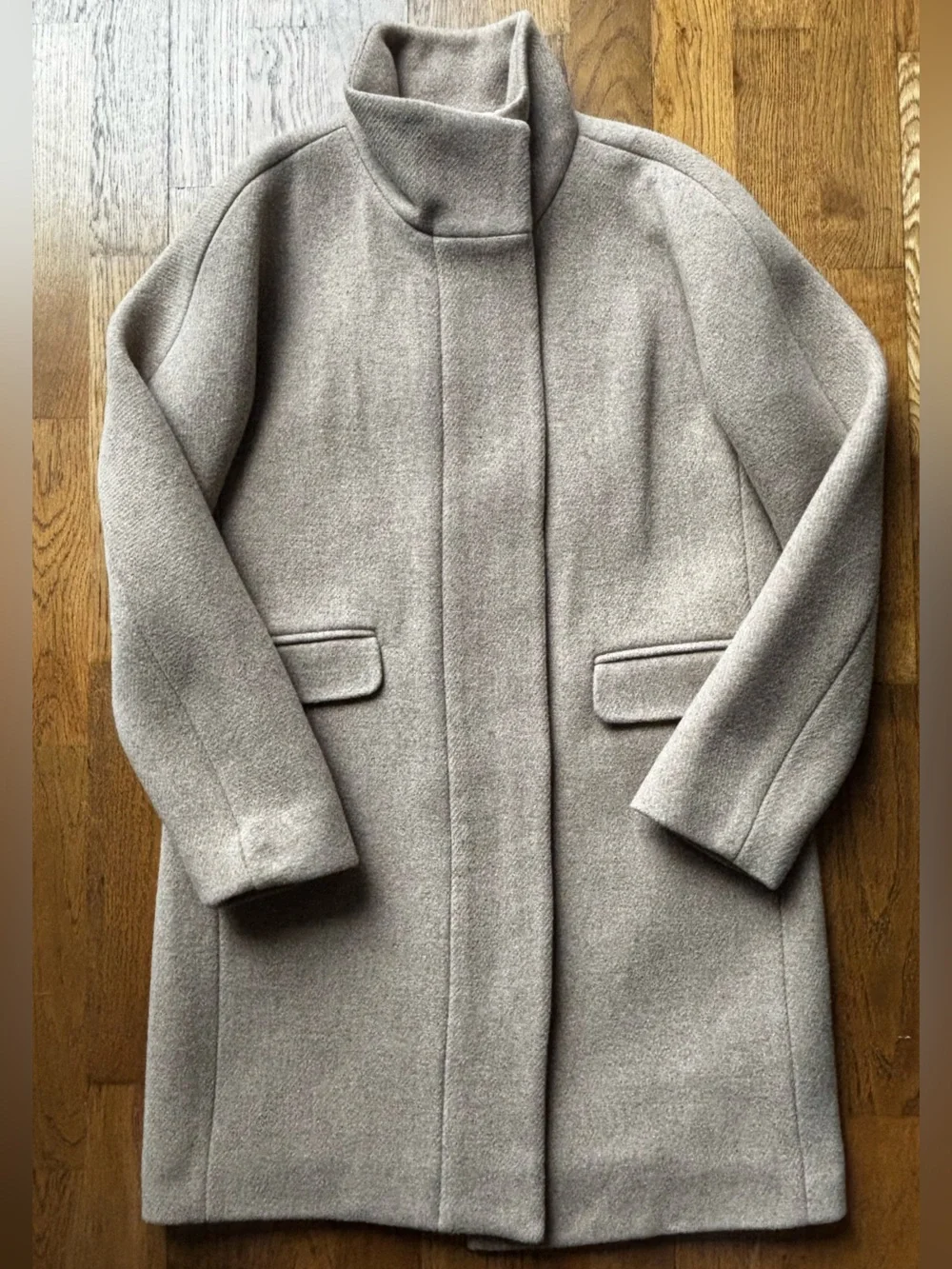 J. Crew Light Gray Cocoon Coat - Wool Blend ITALIAN STADIUM CLOTH by NELLO GORI