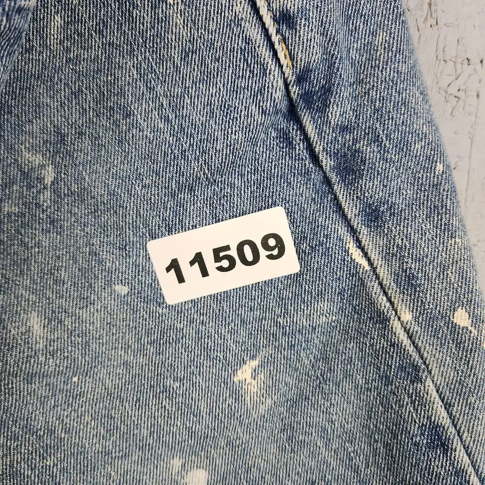 Vintage Levis 505 Shorts Mens 36 Blue Regular Fit Cutoff Painter Paint Splatter