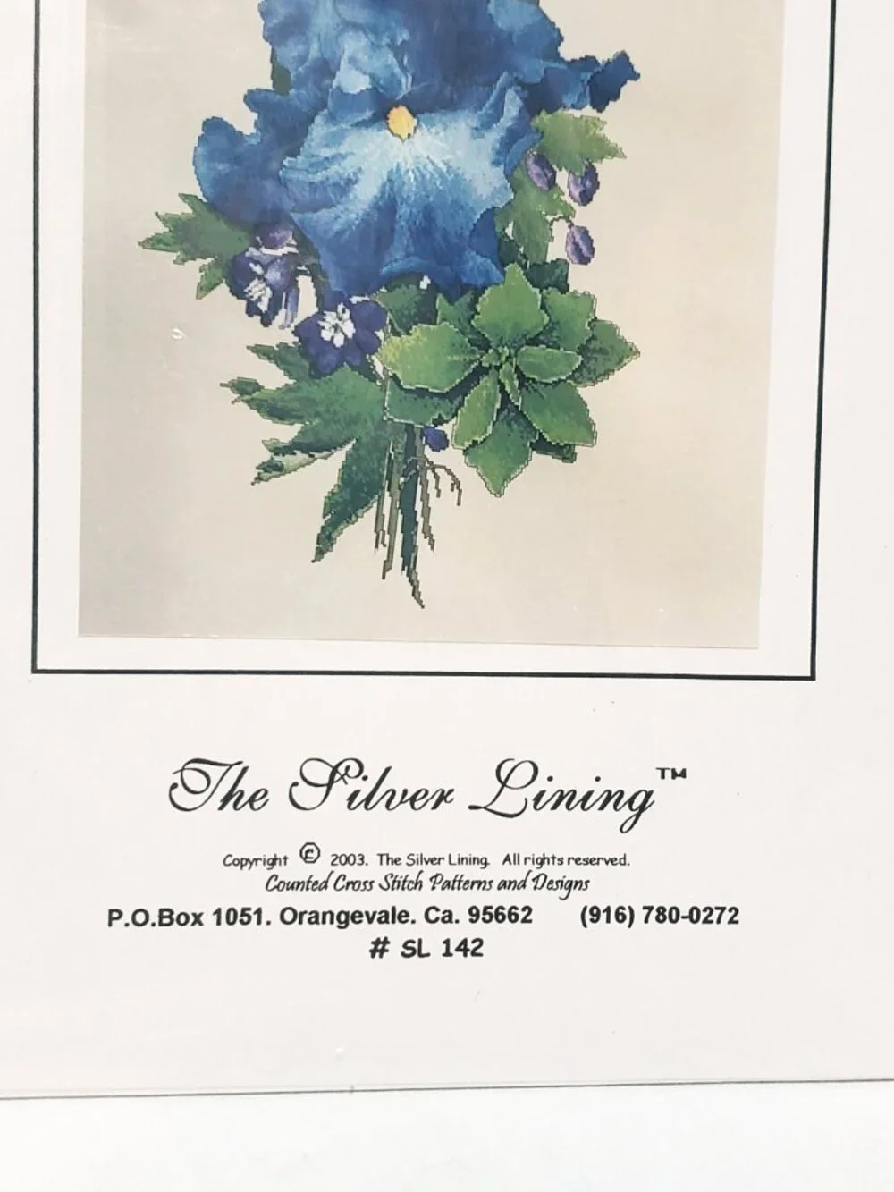 Nancy's Blue Beauty The Silver Lining Cross Stitch Pattern 2003 Marc I Saastad