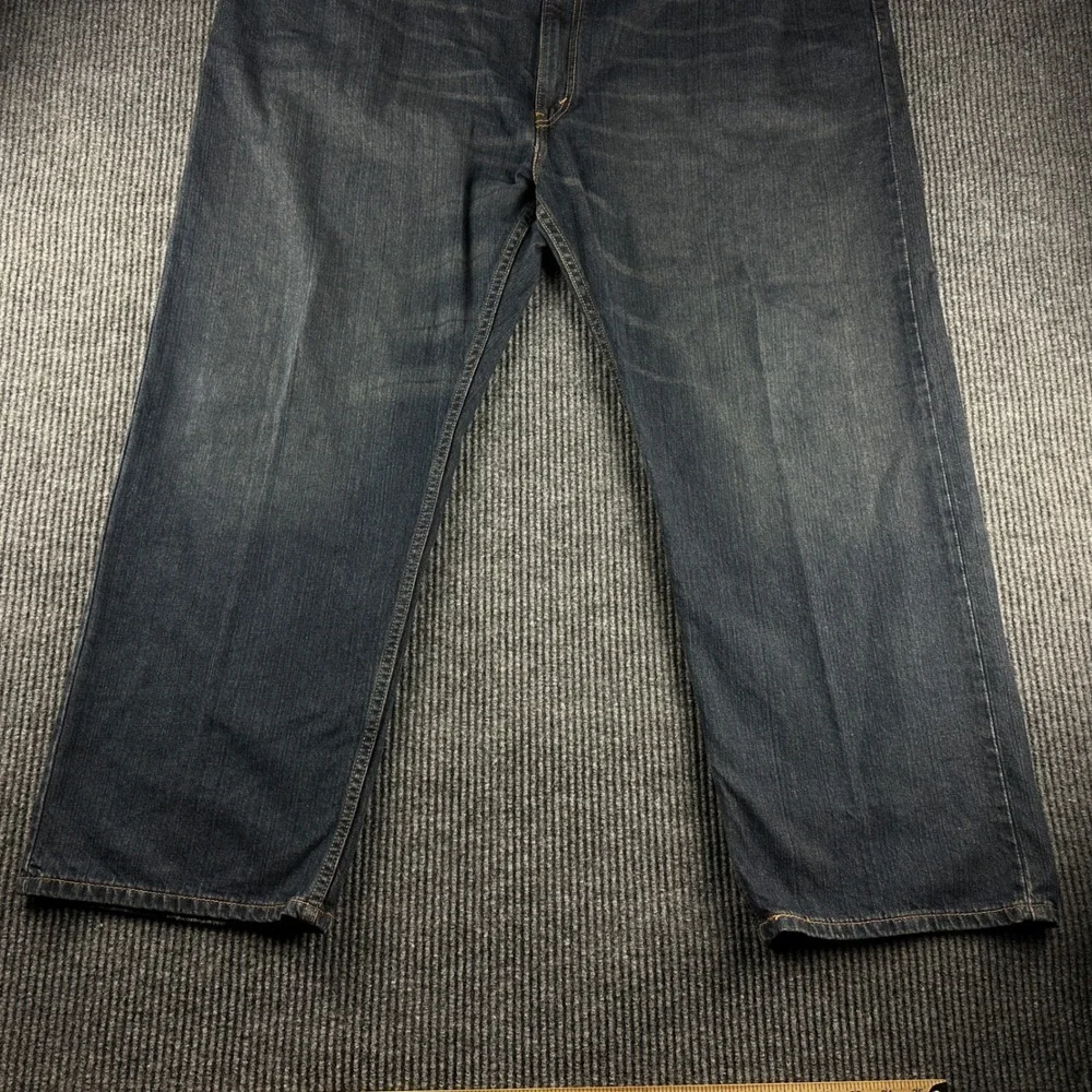 Levis 505 Regular Fit Dark Wash Denim Jeans Mens 50x30 Blue Straight Leg 2931