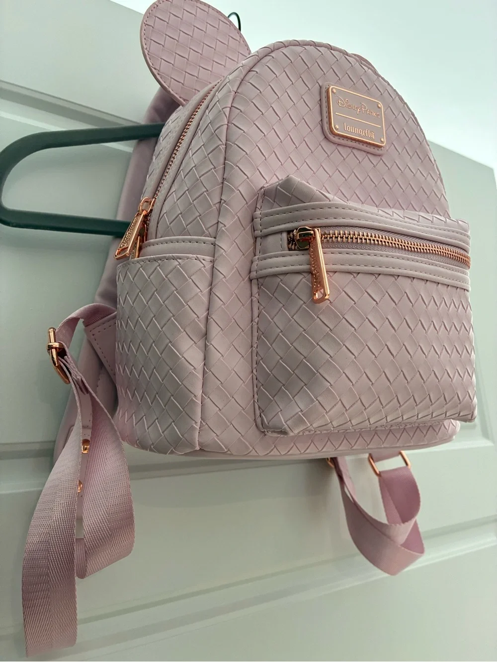Loungefly Pink Woven Disney Backpack
