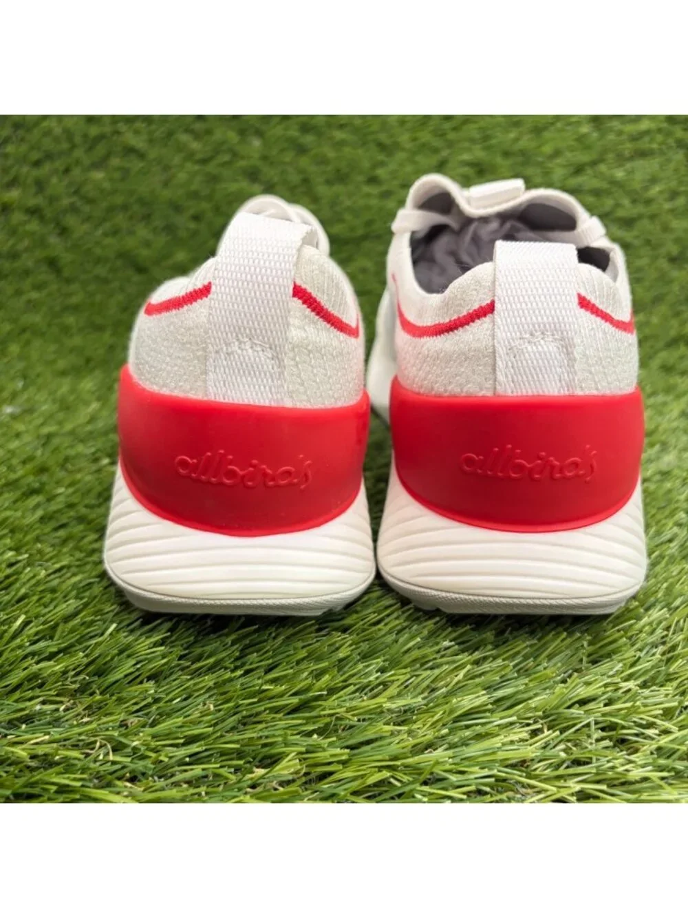 Allbirds Tree Gliders Womens Size 8.5 White Red Athletic Running Shoes Sneakers