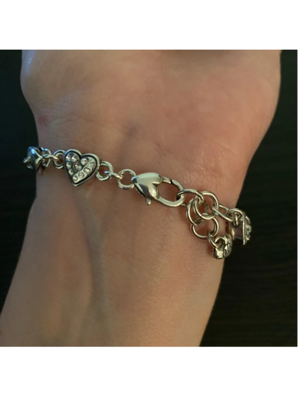 Silver ‘slm’ charm bracelet 💙