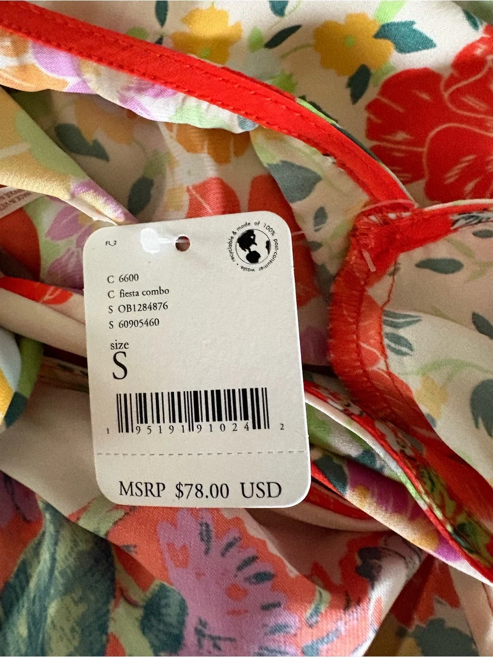 NWT Free People Tied to You Tie Shoulder Blouson Floral Tank Fiesta Combo Small