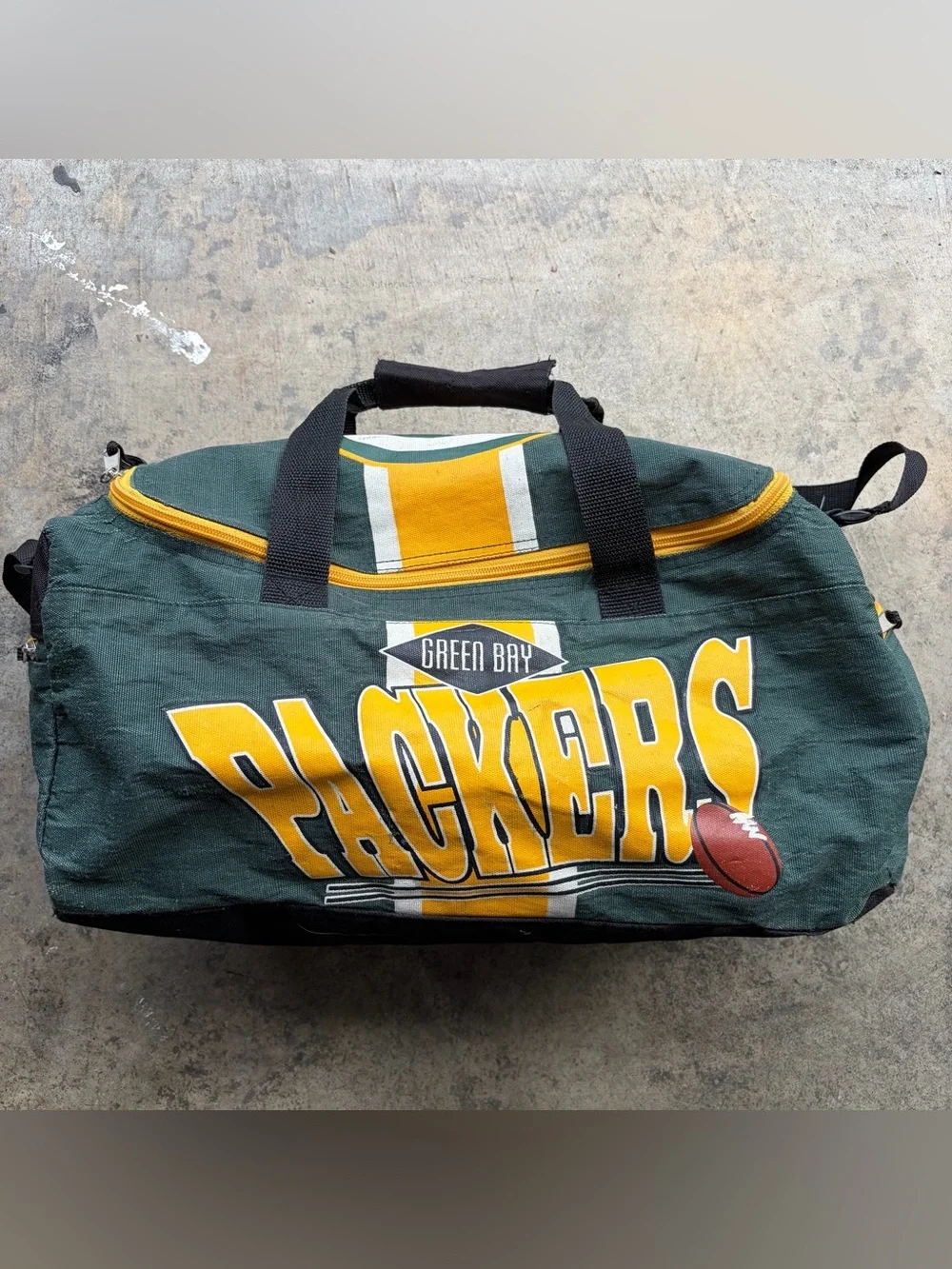 Vintage 90s Green Bay Packers NFL Football Gym Bag