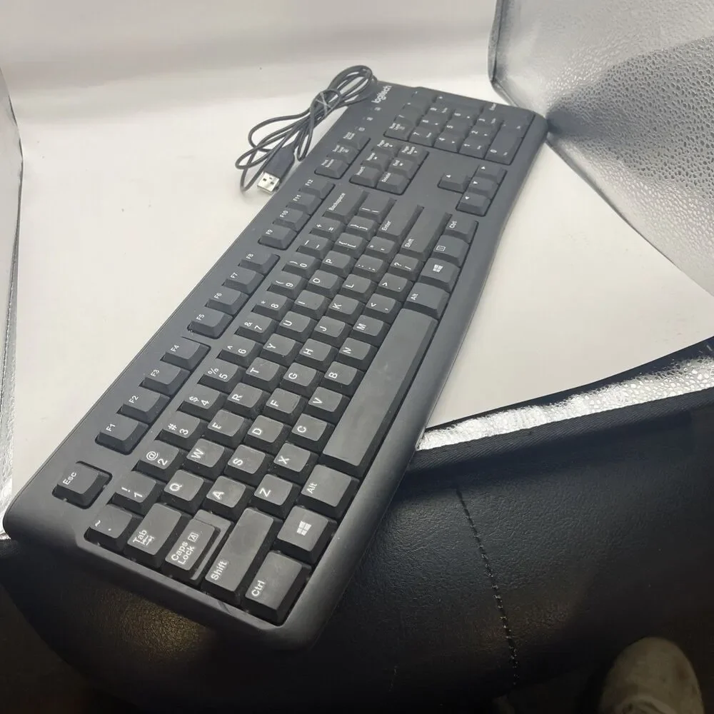 Logitech K120 USB Wired Keyboard Full Size Plug and Play Tested