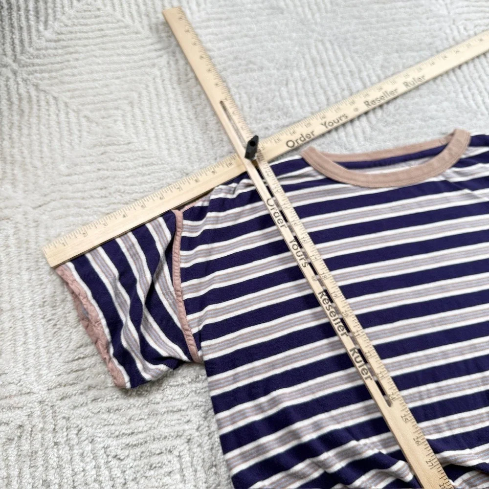 We The Free Striped Boxy Crop Top Women's Medium Boho Tee Indie Grunge Retro 90s