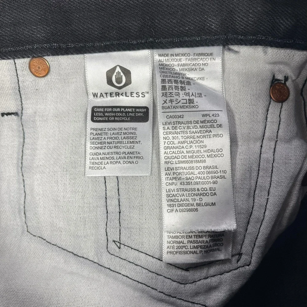 Levi's 501 Original Fit Jeans Mens 32x30*29x29.5) Black Straight Leg Button Fly