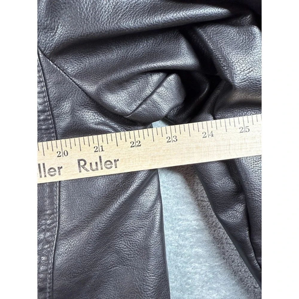 Levi's Faux Leather Sherpa Lined Trucker Jacket Men's M Black PU Moto Western