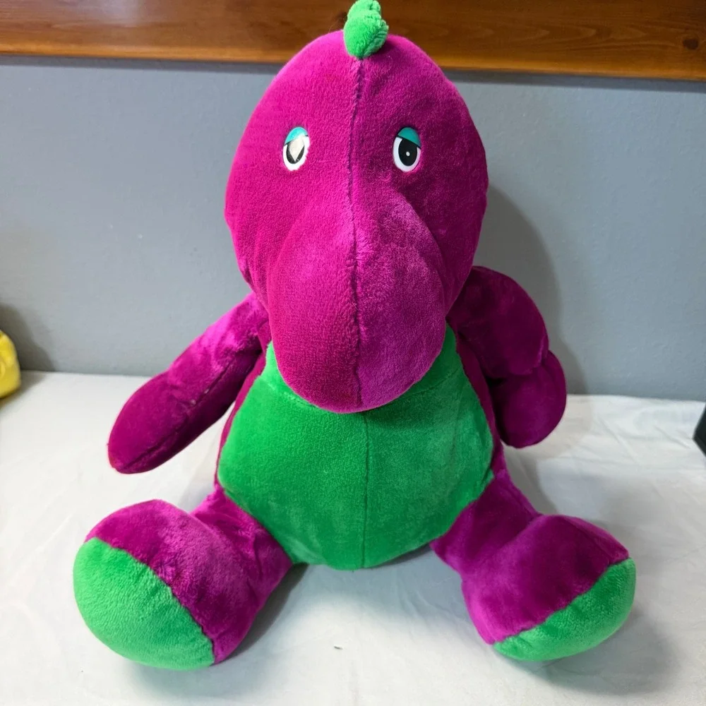 Vintage Barney The Dinosaur Plush Toy Stuffed Animal 1988 Purple‎ Green 20