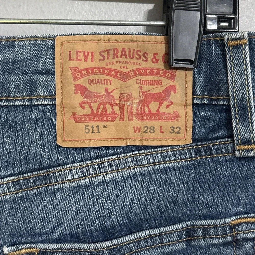 Levi's 511 Jeans Straight Blended Denim Pants 5-Pockets Men's W 28 L 32
