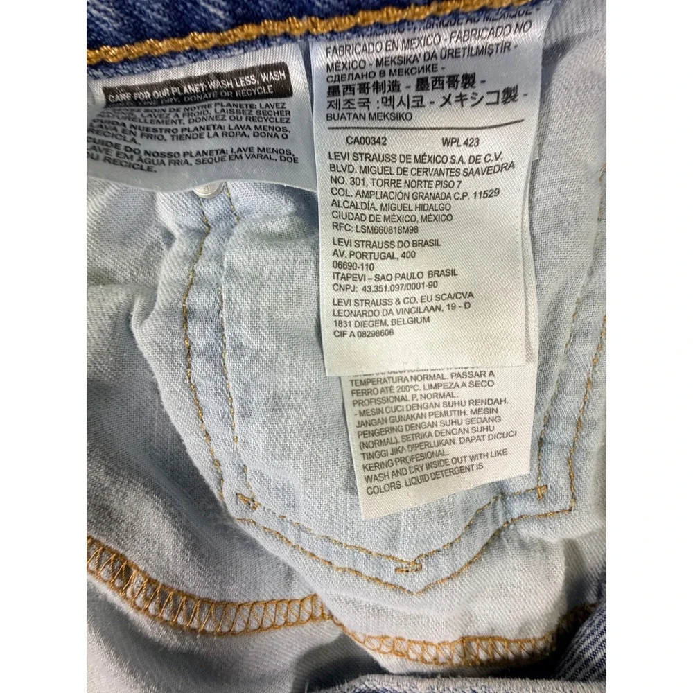 Levis 505 Regular Fit Jeans Mens 40x30 Light Wash Straight Leg Denim Blue Pants