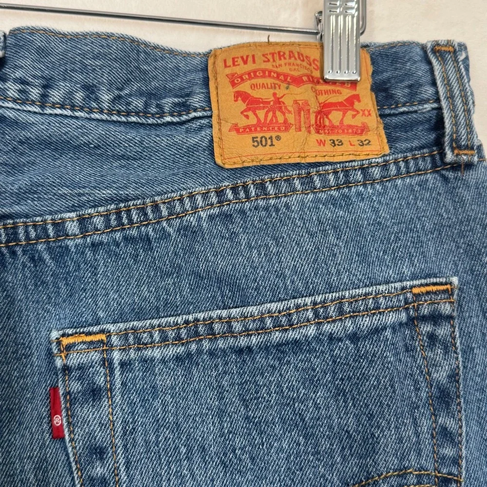 Levi's Blue 501 Original Fit Straight Leg Jeans 33x32