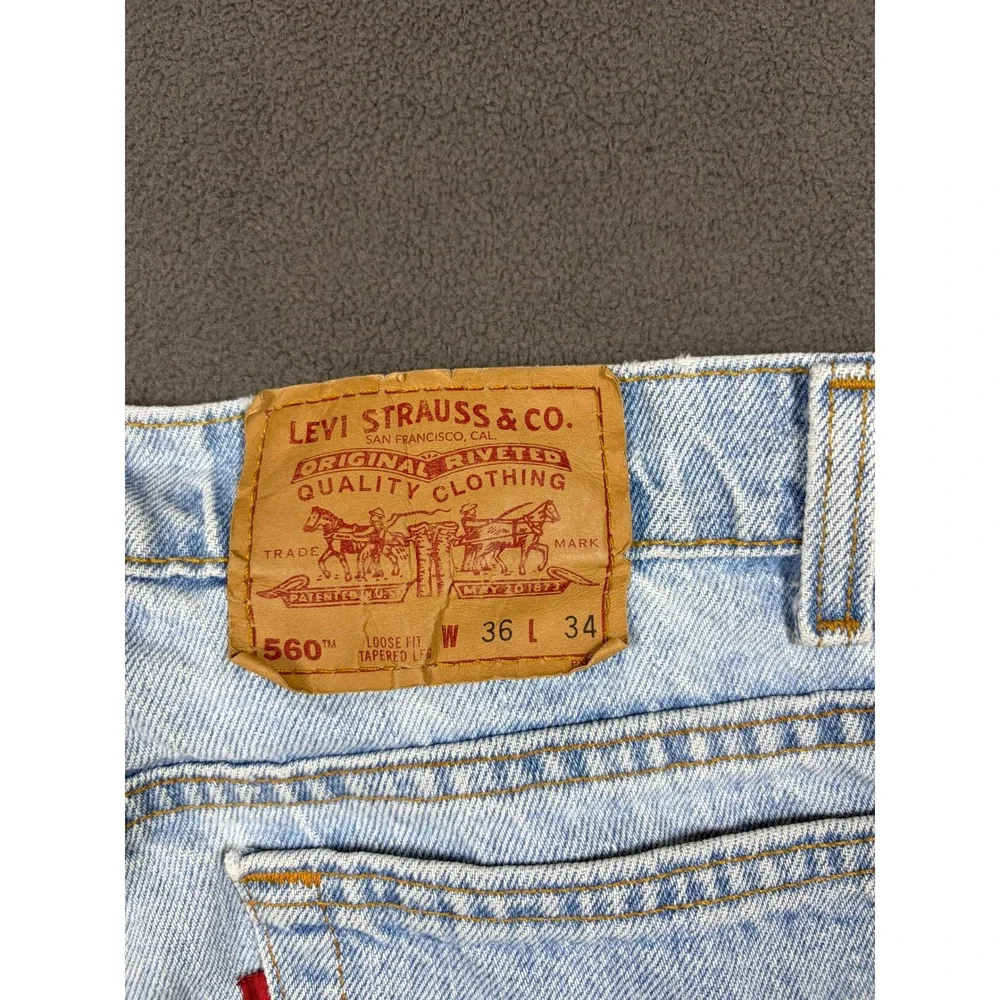 Vintage 90s Levi 560 Loose Fit Tapered Leg Jeans Mens 36x34 R Tab Denim USA