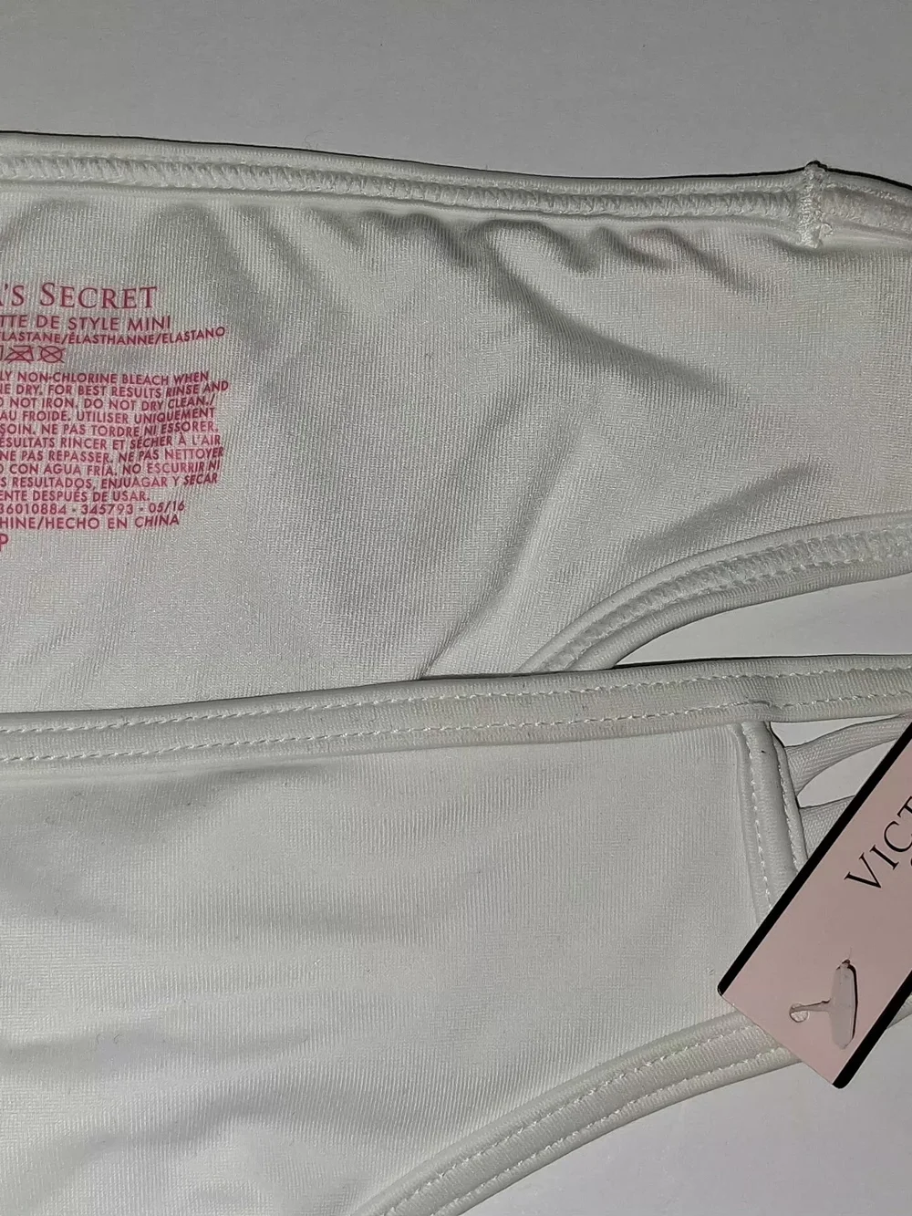 Victoria's Secret White Strappy Halter Bikini Set TOP Sz M, BOTTOM Sz S